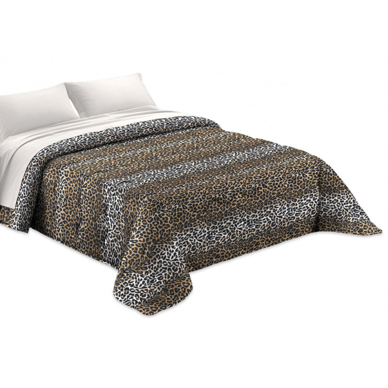 Copriletto Primaverile Estivo da 100 gr/mq Fantasia Animalier Made in Italy Mod. Leopardato