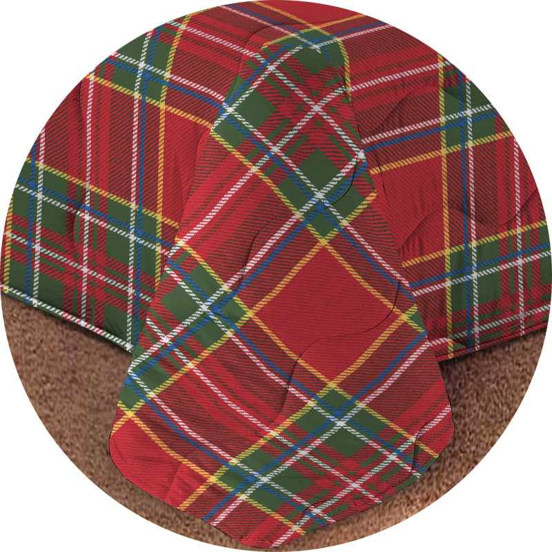 ORTISEI Trapunta Invernale Imbottita 300 gr/mq Fantasia Scozzese Made in Italy Colore Bordeaux Verde