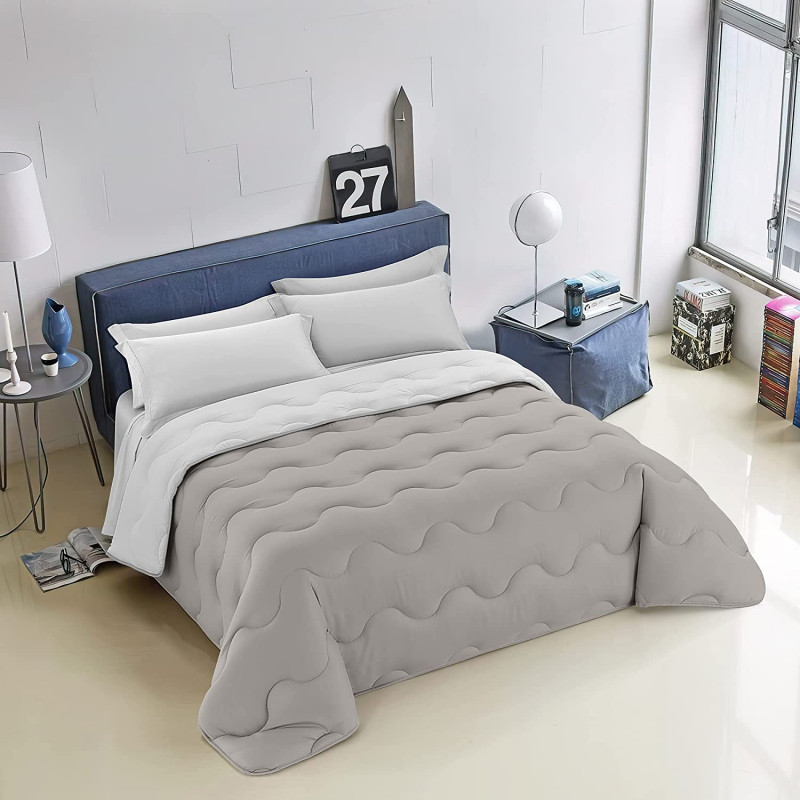 Trapunta Invernale Tinta Unita Double Face Made in Italy Bicolore MOD. D