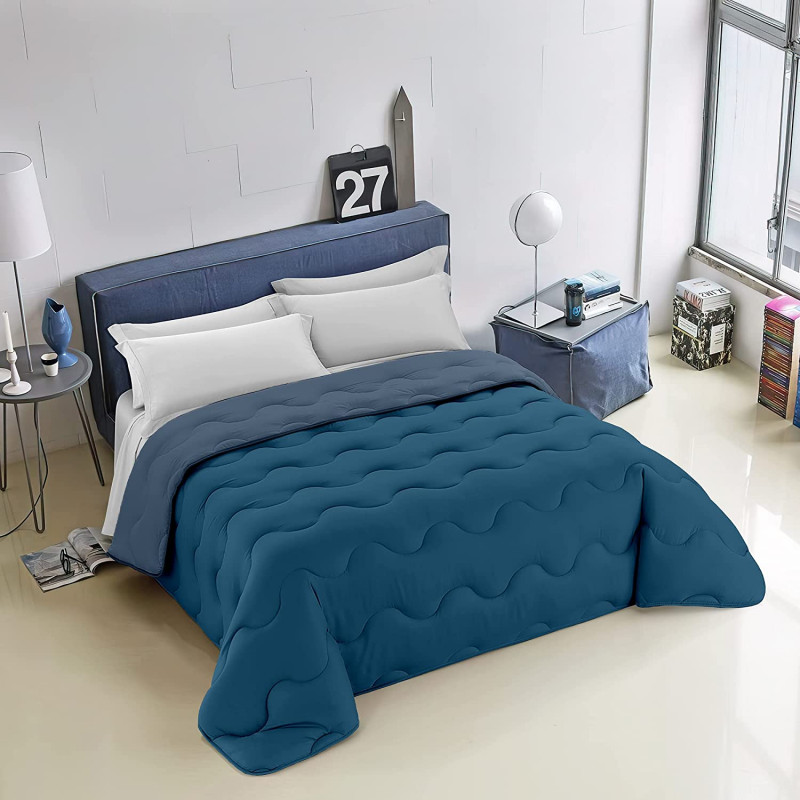 Trapunta Invernale Tinta Unita Double Face Made in Italy Bicolore MOD. D