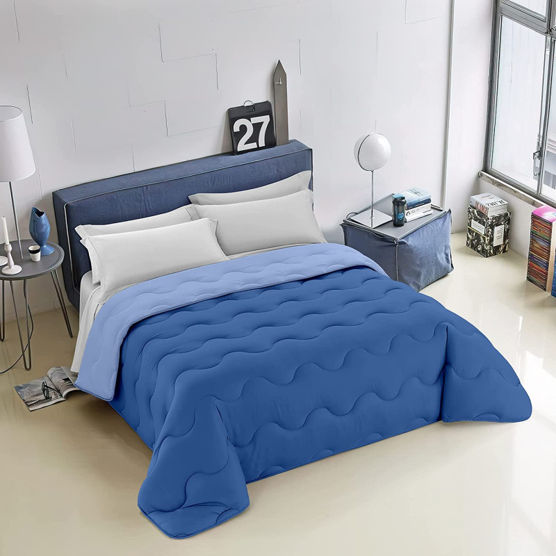 Trapunta Invernale Tinta Unita Double Face Made in Italy Bicolore MOD. D