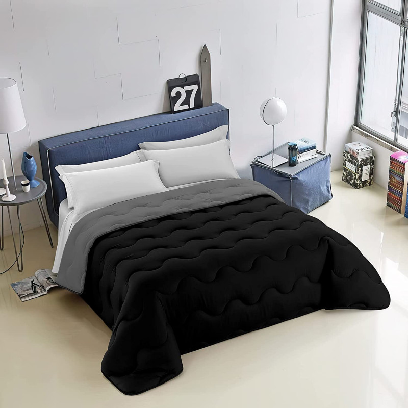 Trapunta Invernale Tinta Unita Double Face Made in Italy Bicolore MOD. D