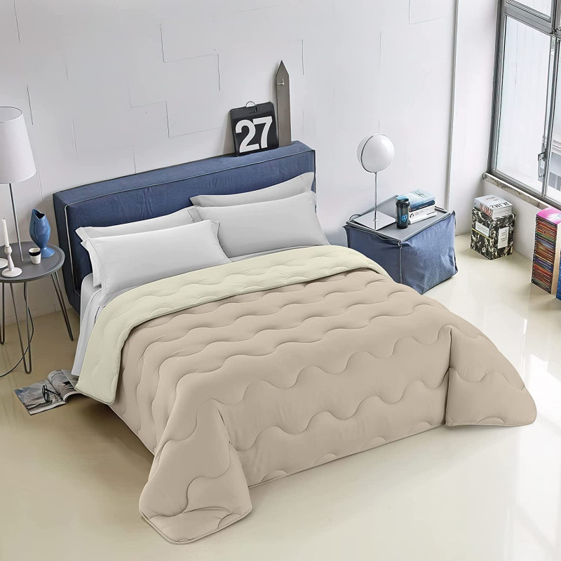 Trapunta Invernale Tinta Unita Double Face Made in Italy Bicolore MOD. D