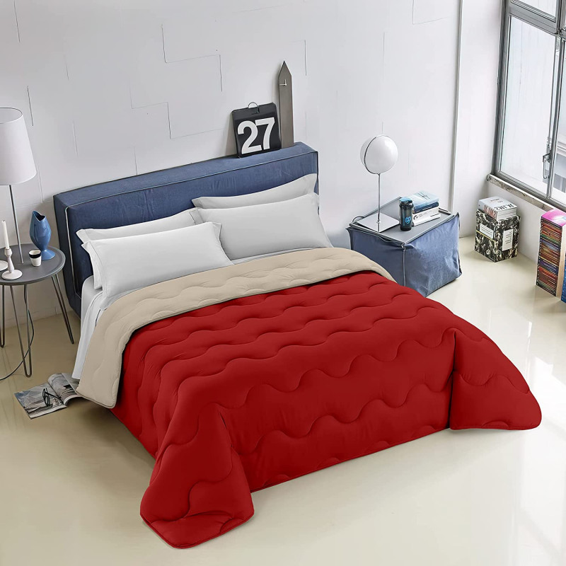 Trapunta Invernale Tinta Unita Double Face Made in Italy Bicolore MOD. D