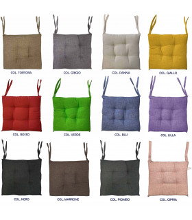 COPPIA CUSCINI Tinta Unita per Sedia da Cucina o Soggiorno Trapuntato e Imbottito - 2 PEZZI