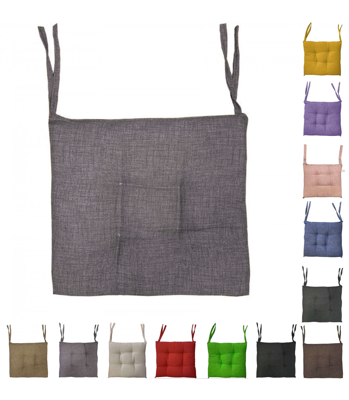 Set 6 Cuscini Per Sedie Cucina 40x40 Cm - Imbottiti In Poliuretano, Made In Italy