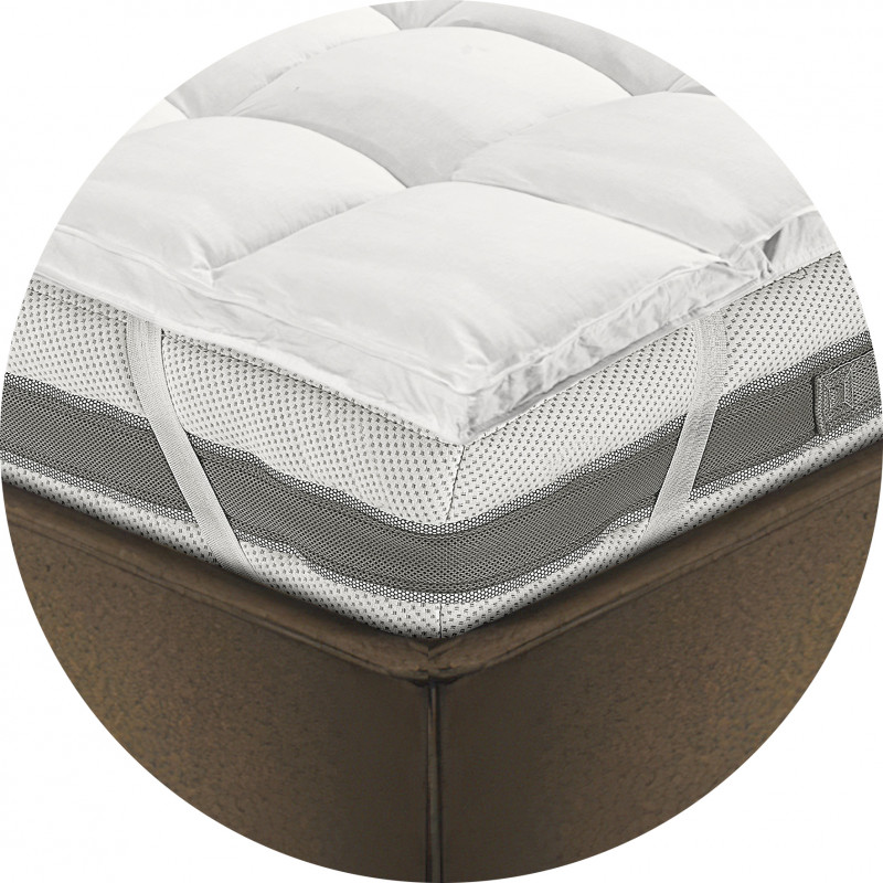 Topper Materasso Matrimoniale 165x195 cm con SOFFIETTO Double face Estivo e Invernale