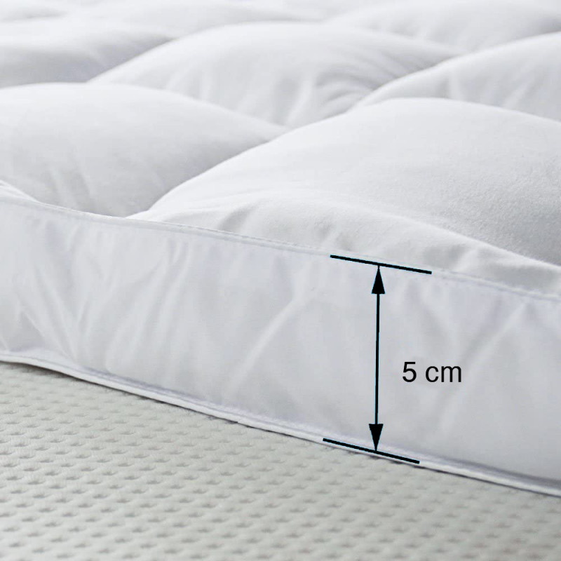 Topper Materasso Matrimoniale 165x195 cm con SOFFIETTO Double face Estivo e Invernale