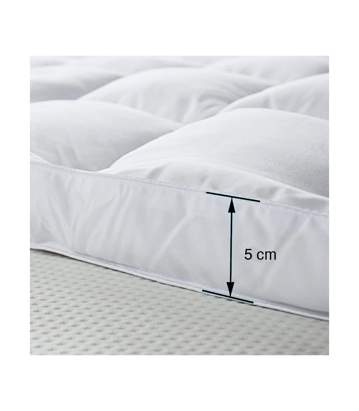 Topper Materasso Matrimoniale 165x195 cm con SOFFIETTO Double face Estivo e Invernale