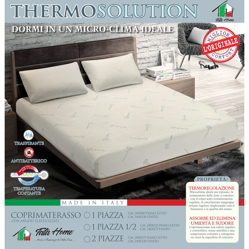 COPRIMATERASSO Salva Materasso Rinfrescante Antiacaro MOD. Thermo Solution