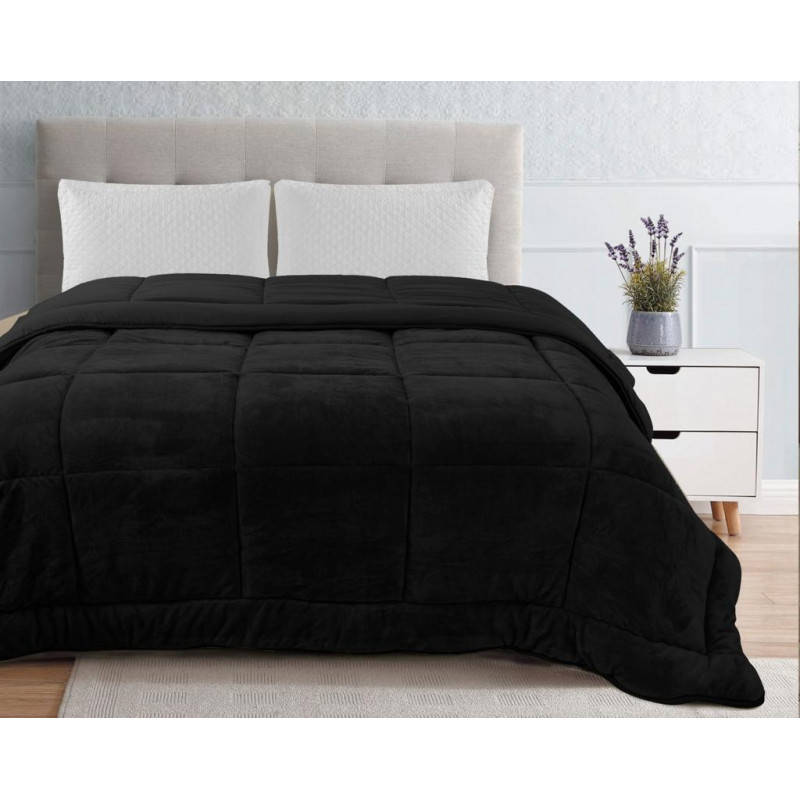 Trapunta Invernale SINGOLA 180x260 cm in Tessuto Flannel Effetto Velluto HEIDI 3 Colori