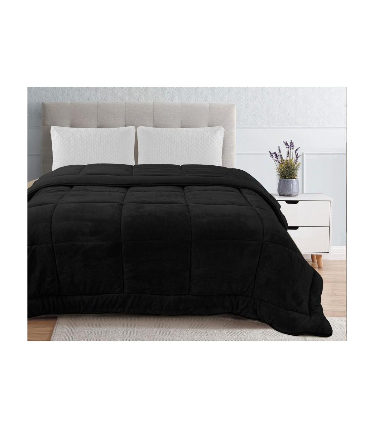 Trapunta Invernale PIAZZA MEZZA 220x260 cm in Tessuto Flannel Effetto Velluto HEIDI 3 Colori