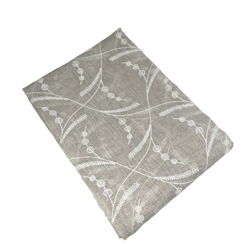 Coppia tendine e tendoni semitrasparenti con ricami stampati Mod. GINELLA B1