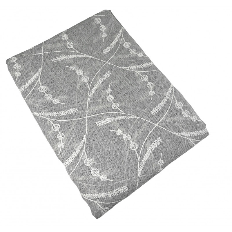 Coppia tendine e tendoni semitrasparenti con ricami stampati Mod. GINELLA B1