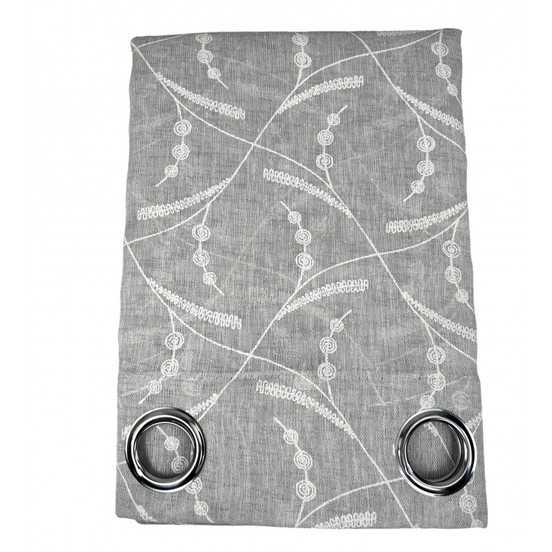 Coppia tendine e tendoni semitrasparenti con ricami stampati Mod. GINELLA B1