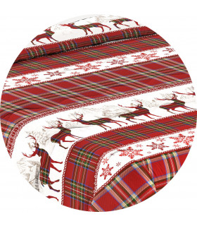 Copriletto Primaverile Estivo da 100 gr/mq Fantasia Scozzese Made in Italy MOD. CHALET LIVIGNO ROSSO