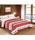 Copriletto Primaverile Estivo da 100 gr/mq Fantasia Scozzese Made in Italy MOD. CHALET LIVIGNO ROSSO