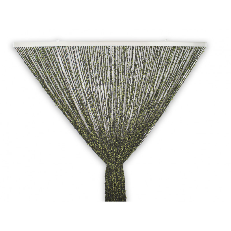 Tenda Antimosche per Porta Finestra in Corda Colorata Intrecciata a Catenella con Foglie 3 Misure 2 Colori Mod. Veronika