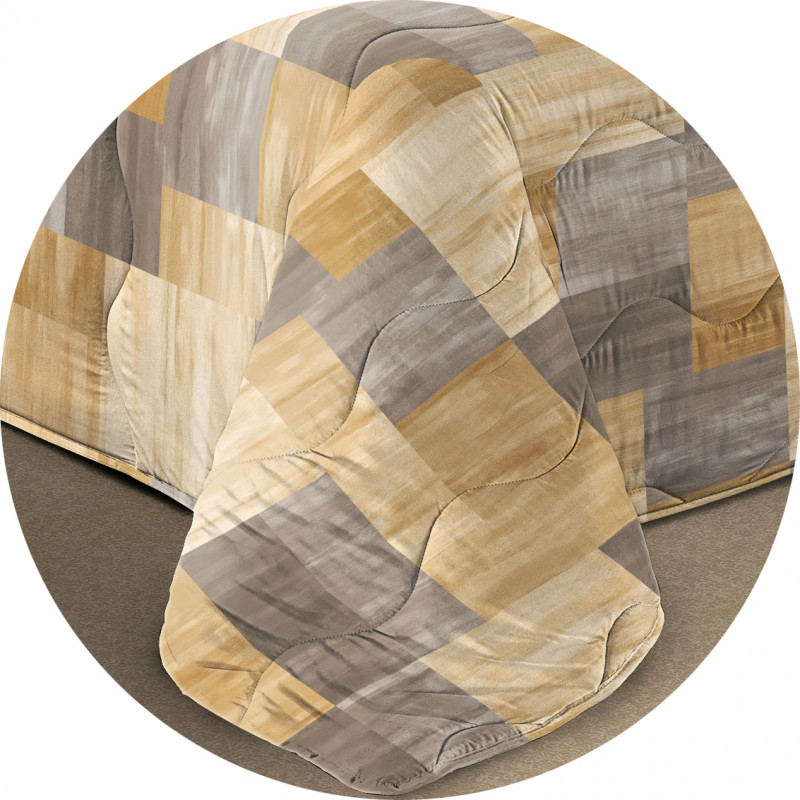 CUBIC Copriletto Primaverile Estivo da 100 gr/mq Fantasia a Quadri Made in Italy Colore Giallo Ambra