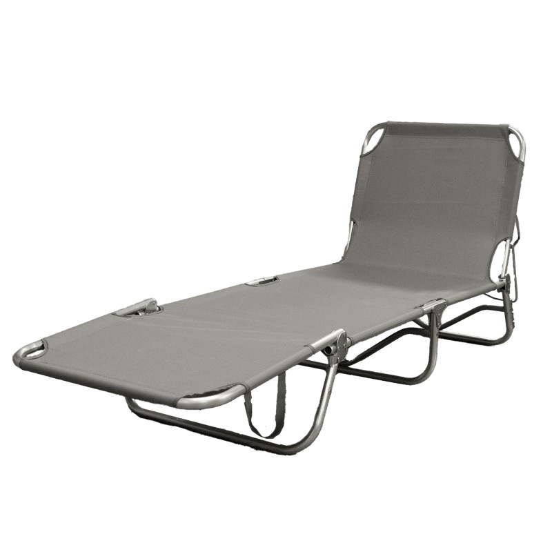 Lettino Prendisole Pieghevole Portatile Leggero Salvaspazio Misura Maxi Colore Grigio