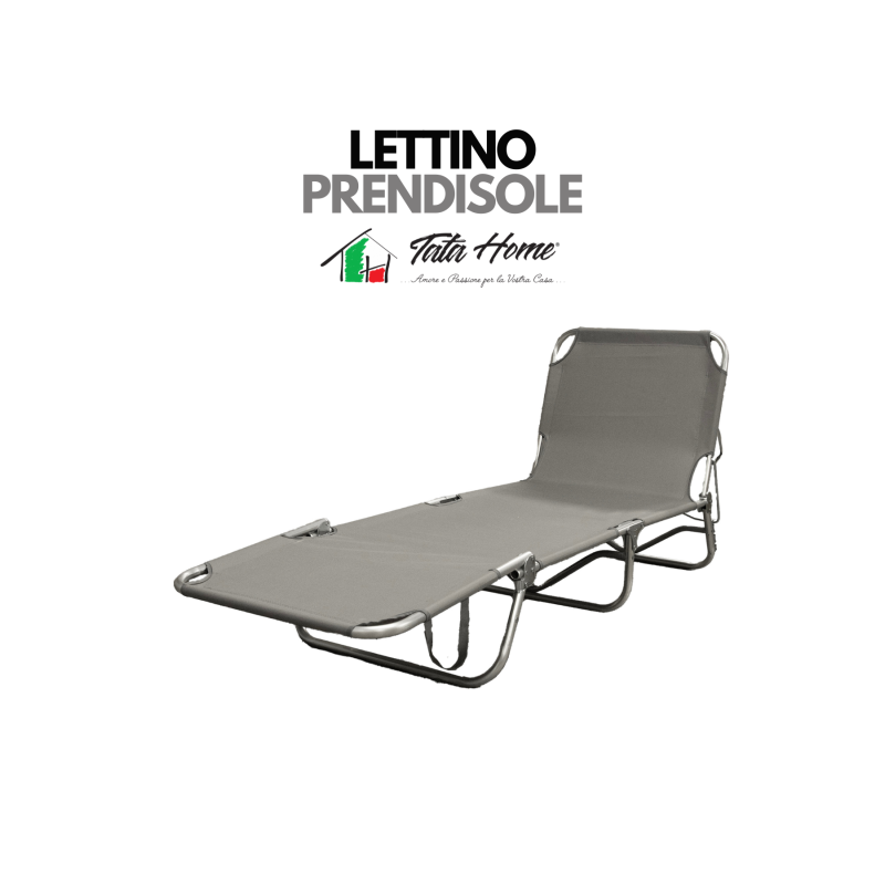 Lettino Prendisole Pieghevole Portatile Leggero Salvaspazio Misura Maxi Colore Grigio