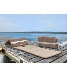 Cuscino per Lettino Materassino Prendisole Pieghevole Trasportabile Salvaspazio Misura Maxi 52x200 TORTORA-MARRONE