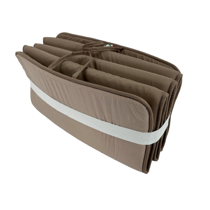 Cuscino per Lettino Materassino Prendisole Pieghevole Trasportabile Salvaspazio Misura Maxi 52x200 TORTORA-MARRONE