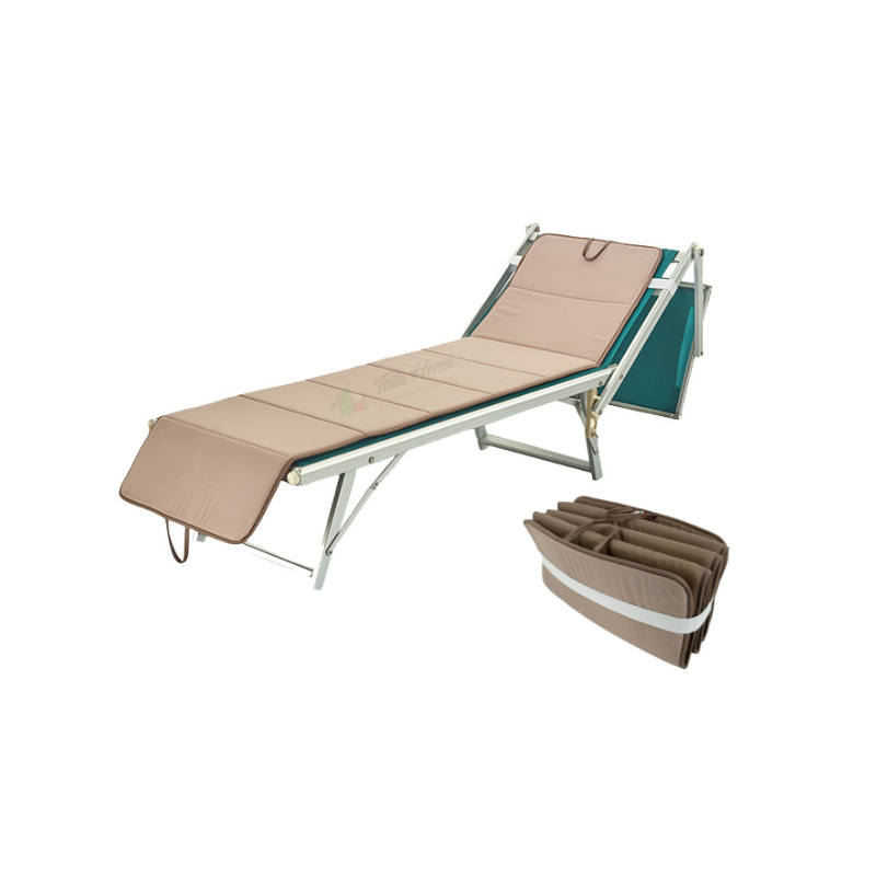 Cuscino per Lettino Materassino Prendisole Pieghevole Trasportabile Salvaspazio Misura Maxi 52x200 TORTORA-MARRONE