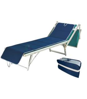 Cuscino per Lettino Materassino Prendisole Pieghevole Trasportabile Salvaspazio Misura Maxi 52x200 BLU-AVIO