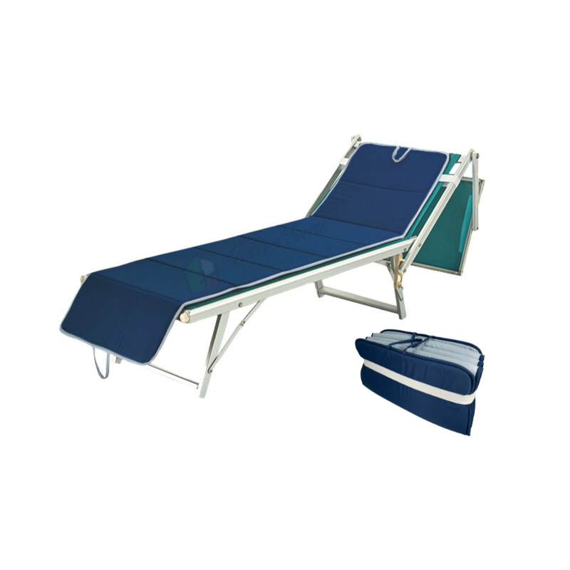 Cuscino per Lettino Materassino Prendisole Pieghevole Trasportabile Salvaspazio Misura Maxi 52x200 BLU-AVIO