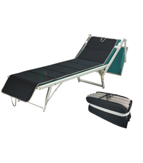 Cuscino per Lettino Materassino Prendisole Pieghevole Trasportabile Salvaspazio Misura Maxi 52x200 NERO-GRIGIO