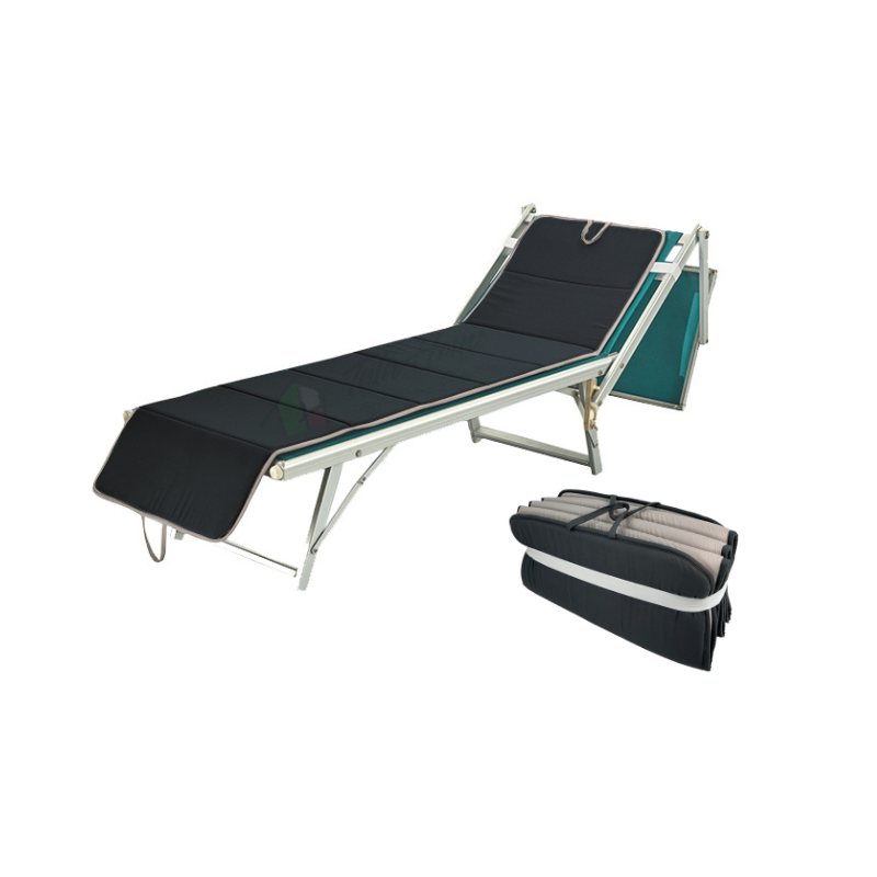 Cuscino per Lettino Materassino Prendisole Pieghevole Trasportabile Salvaspazio Misura Maxi 52x200 NERO-GRIGIO