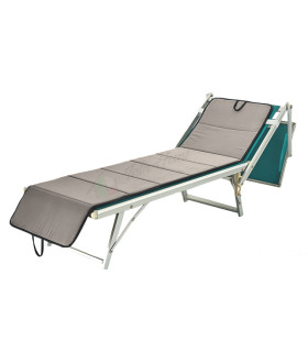 Cuscino per Lettino Materassino Prendisole Pieghevole Trasportabile Salvaspazio Misura Maxi 52x200 NERO-GRIGIO