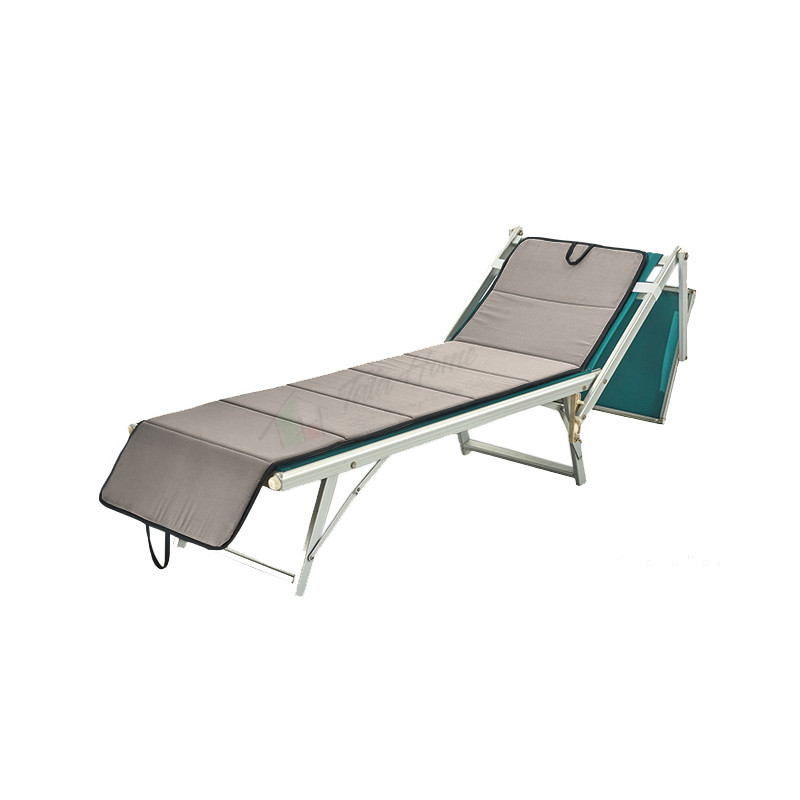 Cuscino per Lettino Materassino Prendisole Pieghevole Trasportabile Salvaspazio Misura Maxi 52x200 NERO-GRIGIO