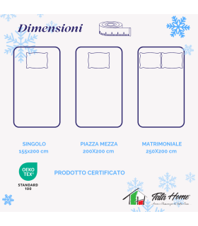 Piumino Winter 50% piumino d'oca e 50% Piumette disponibile in 3 misurazioni : singolo, piazza e mezza, matrimoniale.