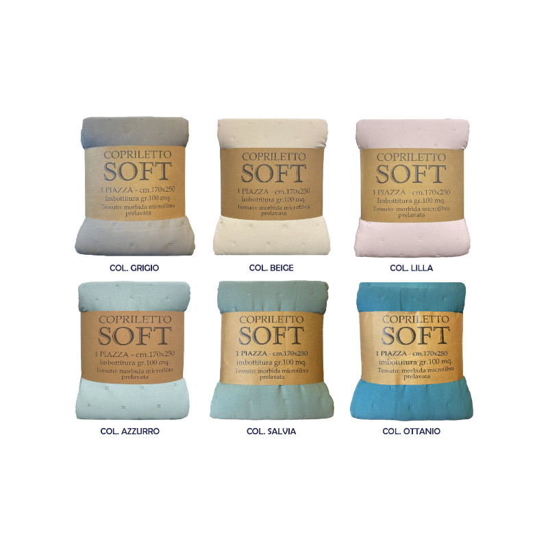 Trapuntino Autunnale Primaverile Copriletto Trapuntato Imbottito Mezza Stagione Extra Morbido Mod. SOFT