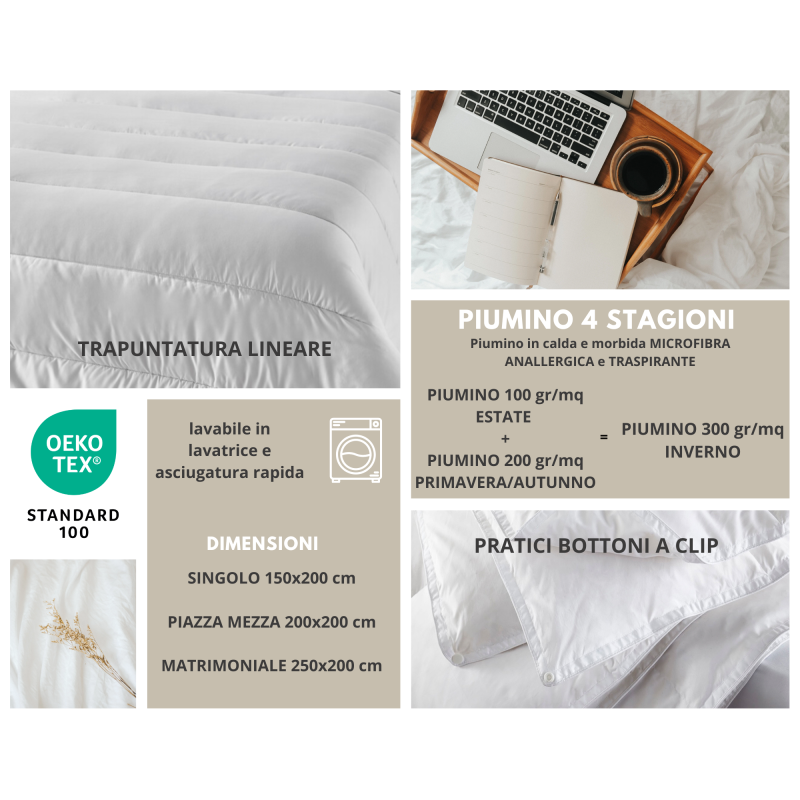 JEFF PIUMINO 4 stagioni in calda e morbida MICROFIBRA