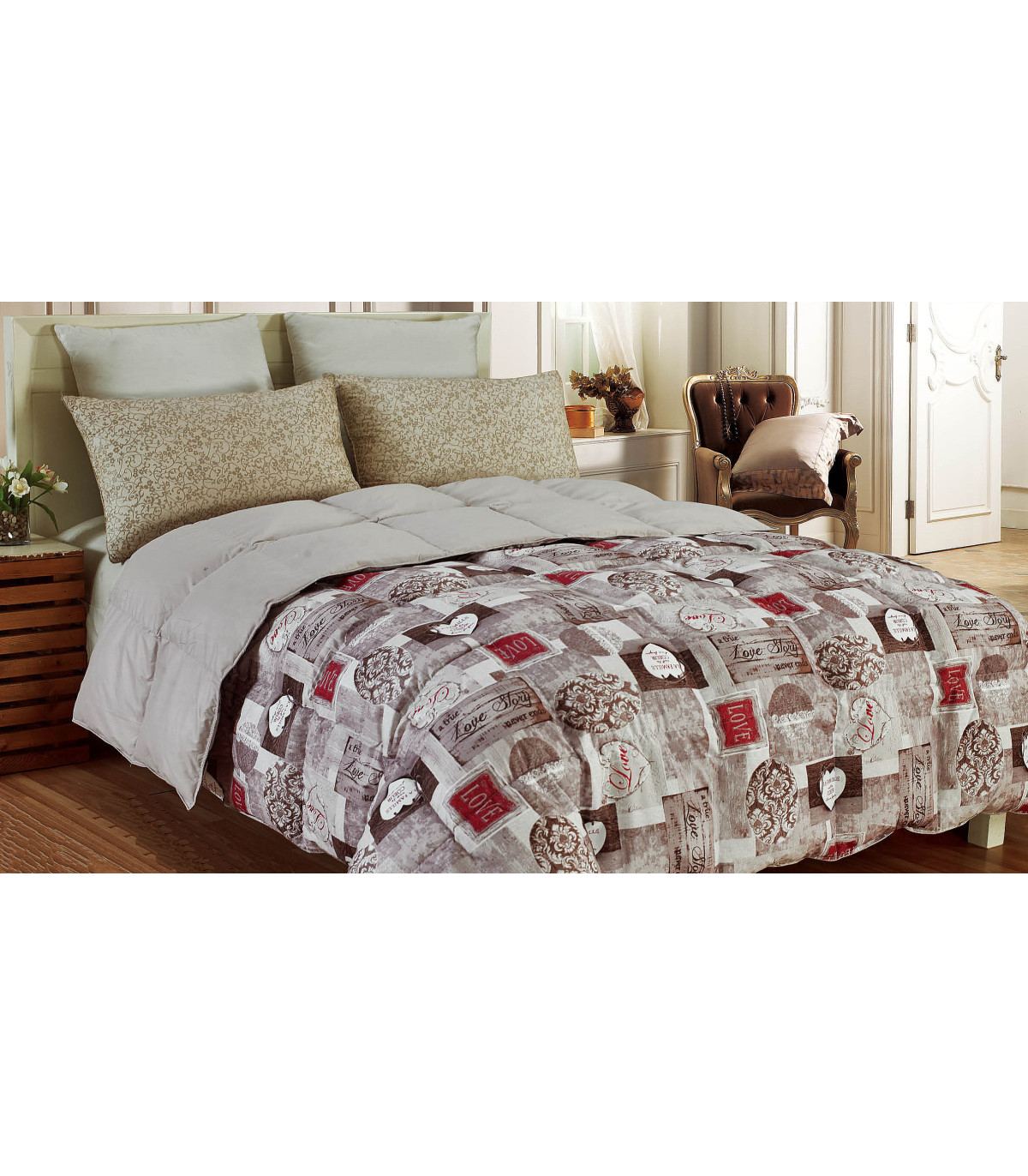 Tata Home Trapunta Invernale in Piuma dOca Stampata Imbottitura