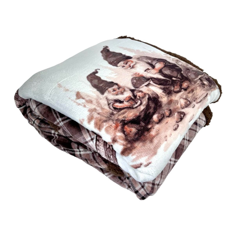 GNOMI LAVORATORI Plaid Divano Coperta Letto in caldo e morbido Pile da 340 gr mq con Retro Agnellato