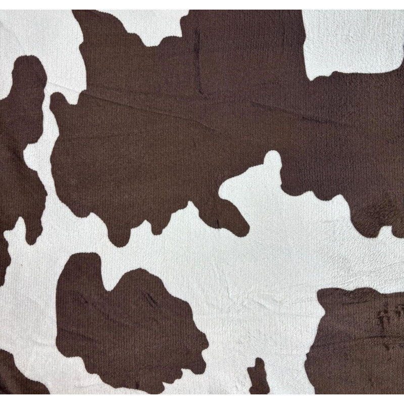 MUCCA MARRONE Plaid Divano Coperta Letto in caldo e morbido Pile da 340 gr mq con Retro Agnellato