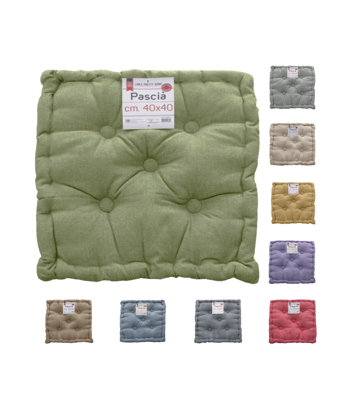 CuscinoMaterasso per Sedia da Interno ed Esterno Imbottito Misura 40x40x7 cm MOD. MATTONELLA