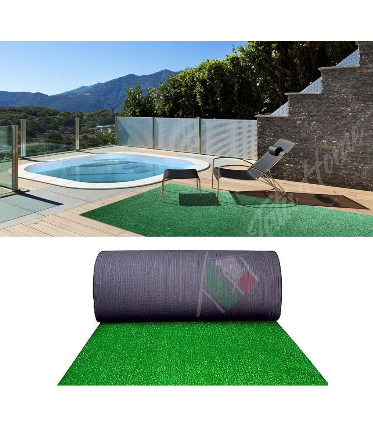 ROTOLO Erba Sintetica Altezza Filo 9 mm. Colore Verde - 25 METRI