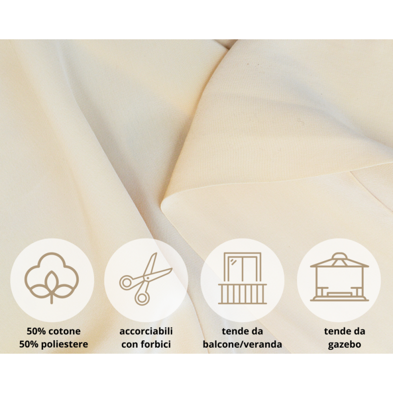 Tenda Gazebo per Esterno Misura 160x270 cm con Passanti e Bottoni Colore Panna