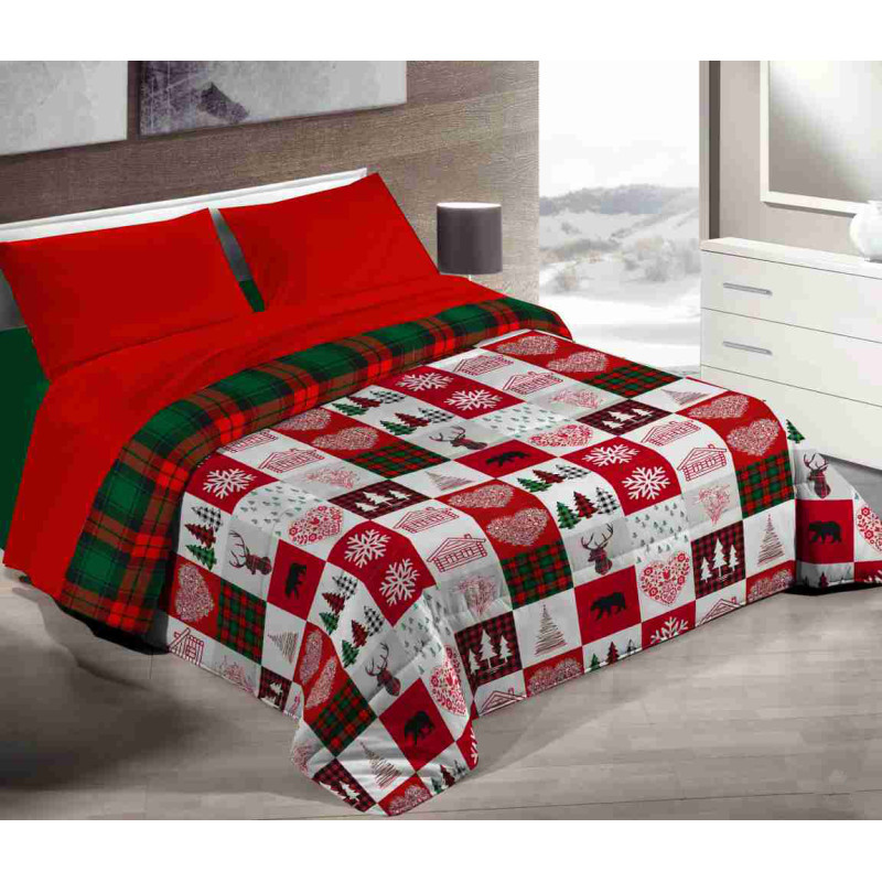 Trapunta Invernale in Calda Morbida Microfibra Piumone Piumino Autunno Inverno Coperta Letto Trapuntata Fantasia Tirolese