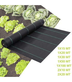 Telo Pacciamatura per Orto Giardino Tessuto Permeabile all'Acqua Stabilizzazione Barriere Contro Le Erbe Infestanti Colore Nero