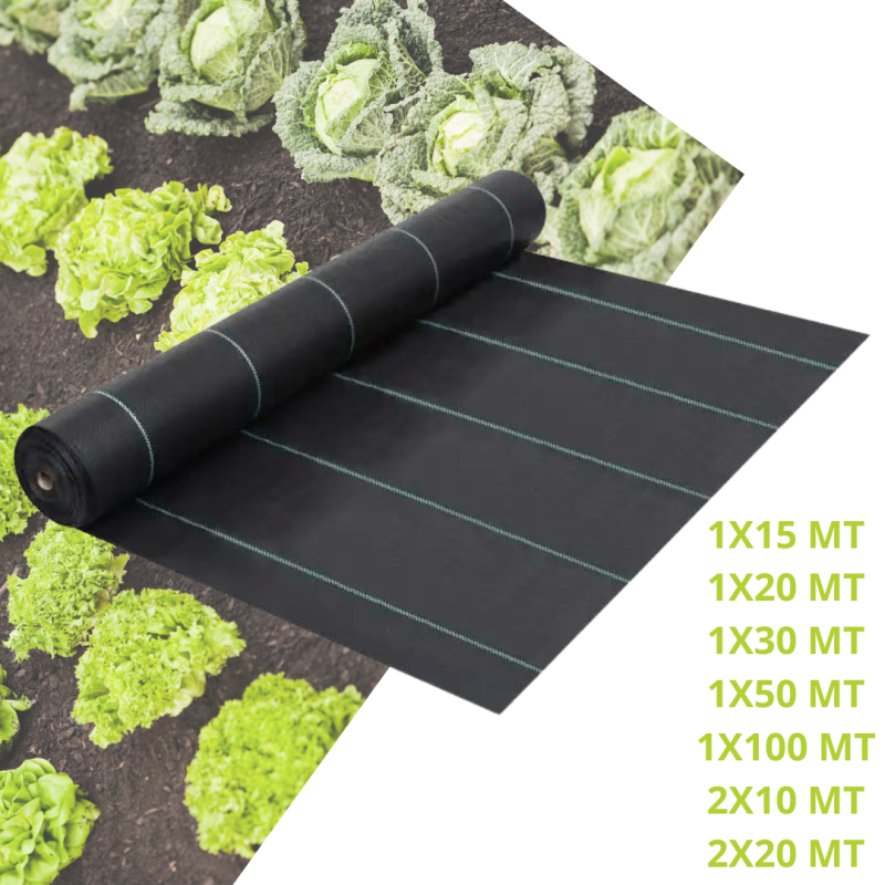 Telo Pacciamatura per Orto Giardino Tessuto Permeabile all'Acqua Stabilizzazione Barriere Contro Le Erbe Infestanti Colore Nero