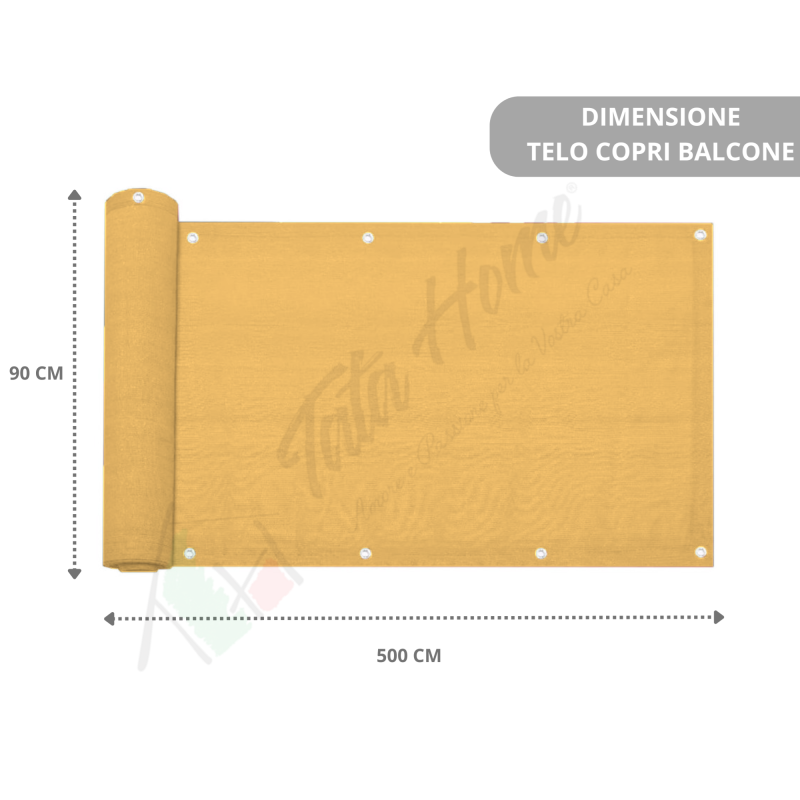 Telo copribalcone frangivista parasole 90x500 cm 4 Colori Mod. Balcony