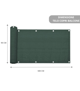 Telo copribalcone frangivista parasole 90x500 cm 4 Colori Mod. Balcony
