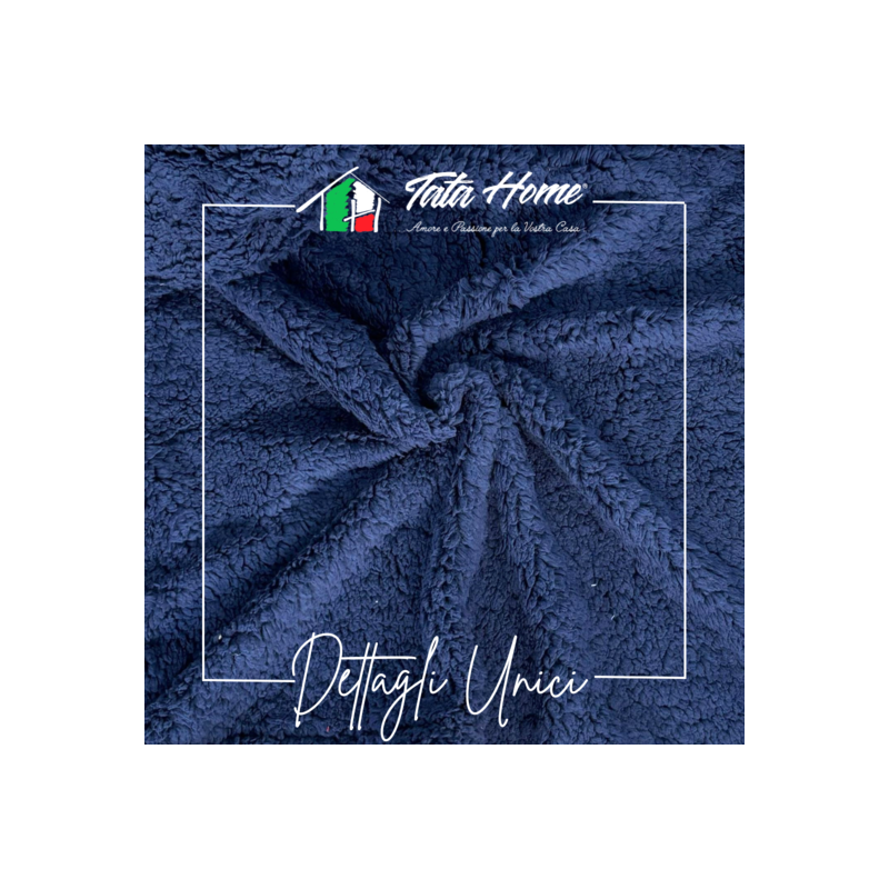 MOON Plaid Divano Coperta Letto in caldo e morbido Pile da 340 gr mq con Retro Agnellato Luna e Stelline