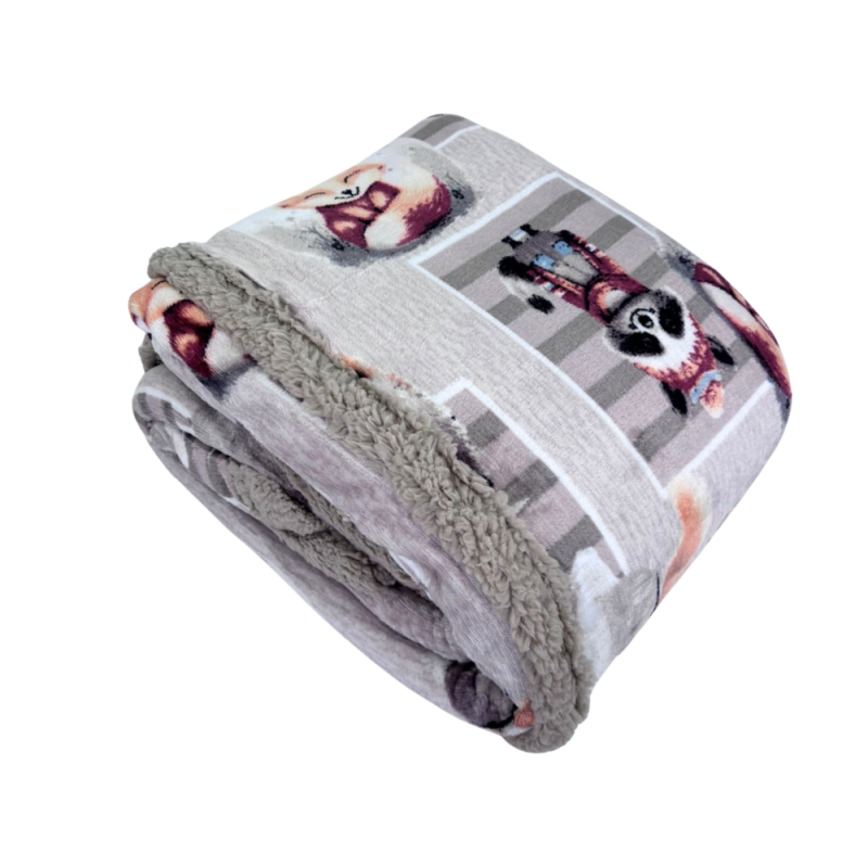 AMICI DEL BOSCO Plaid Divano Coperta Letto in caldo e morbido Pile da 340 gr mq con Retro Agnellato DIS.8